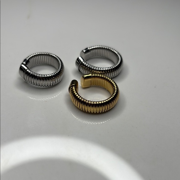Gold and Silver Adjustable Rings Set - Picture 2 of 3